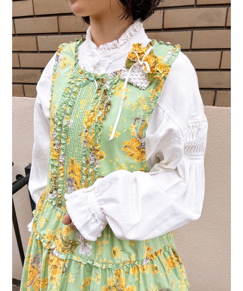 PINK HOUSE（ピンクハウス）の「なのはなプリントミディワンピース（ワンピース・レディース・クリーム/ミント/ライトブルー/ブラック・フリー）」の17枚目の写真