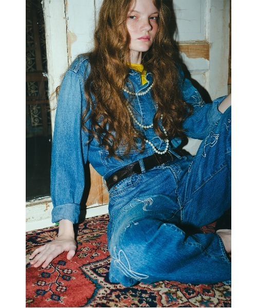 GO TO HOLLYWOOD(ゴートゥーハリウッド)の「Work Denim Coverall(カバーオール・レディース・ブルー/ライトブルー・L/M)」の4枚目の写真