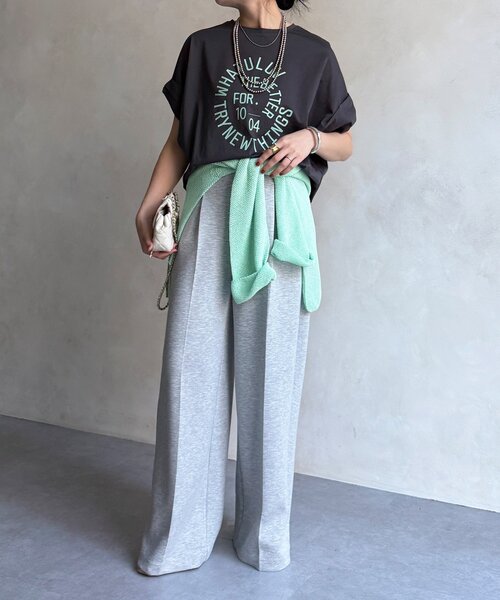 DouDou（ドゥドゥ）の「サークルロゴTEE（Tシャツ/カットソー・レディース・チャコールグレー/オフホワイト/ブラウン・FREE）」の15枚目の写真