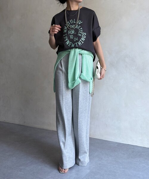 DouDou（ドゥドゥ）の「サークルロゴTEE（Tシャツ/カットソー・レディース・チャコールグレー/オフホワイト/ブラウン・FREE）」の16枚目の写真