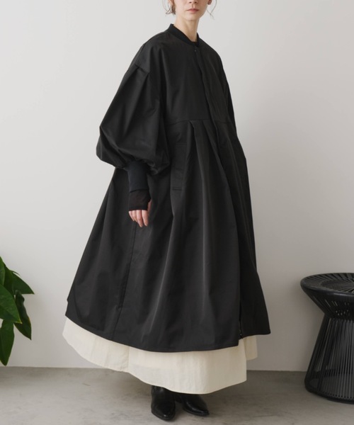 Libra Cue（リブラ キュー）の「MA-1ドレスコート（ノーカラーコート・レディース・アイボリー/ブラック・FREE）」の14枚目の写真