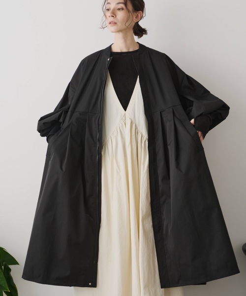 Libra Cue（リブラ キュー）の「MA-1ドレスコート（ノーカラーコート・レディース・アイボリー/ブラック・FREE）」の15枚目の写真