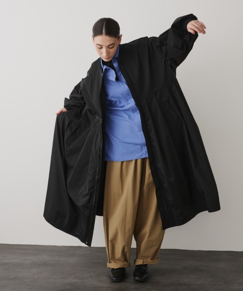 Libra Cue（リブラ キュー）の「MA-1ドレスコート（ノーカラーコート・レディース・アイボリー/ブラック・FREE）」の7枚目の写真