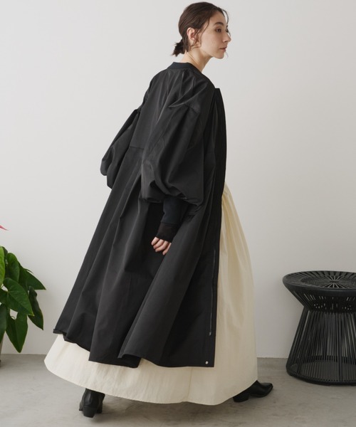 Libra Cue（リブラ キュー）の「MA-1ドレスコート（ノーカラーコート・レディース・アイボリー/ブラック・FREE）」の17枚目の写真