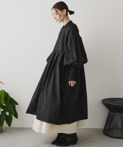 Libra Cue（リブラ キュー）の「MA-1ドレスコート（ノーカラーコート・レディース・アイボリー/ブラック・FREE）」の13枚目の写真