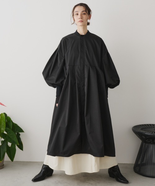 Libra Cue（リブラ キュー）の「MA-1ドレスコート（ノーカラーコート・レディース・アイボリー/ブラック・FREE）」の12枚目の写真