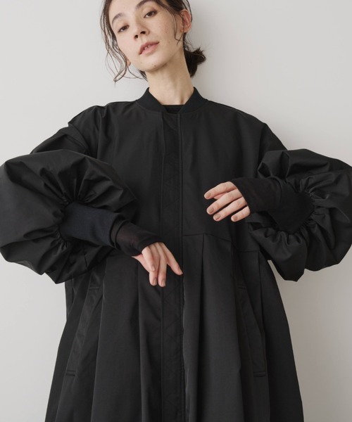 Libra Cue（リブラ キュー）の「MA-1ドレスコート（ノーカラーコート・レディース・アイボリー/ブラック・FREE）」の11枚目の写真