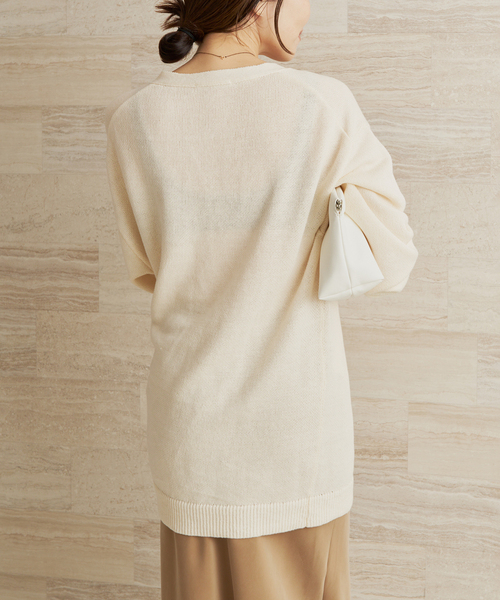 plage(プラージュ)の「organic linen 混 カーディガン(カーディガン/ボレロ・レディース・アイボリー/ブラウン・FREE)」の21枚目の写真