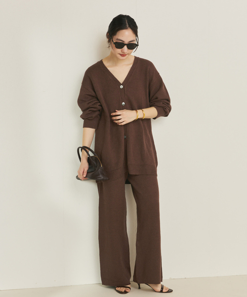 plage(プラージュ)の「organic linen 混 カーディガン(カーディガン/ボレロ・レディース・アイボリー/ブラウン・FREE)」の4枚目の写真