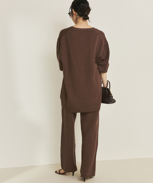 plage(プラージュ)の「organic linen 混 カーディガン(カーディガン/ボレロ・レディース・アイボリー/ブラウン・FREE)」の6枚目の写真