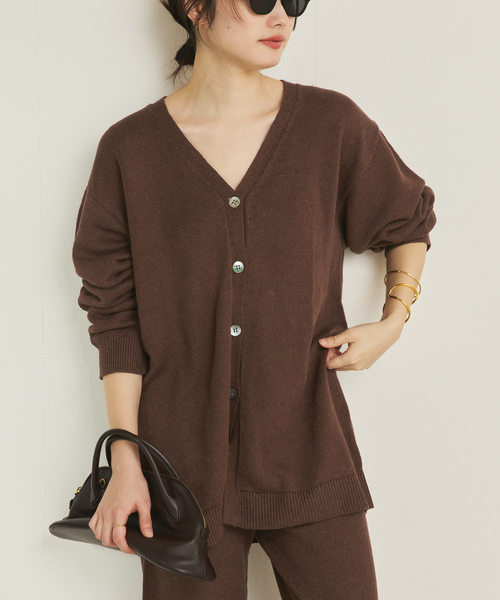 plage(プラージュ)の「organic linen 混 カーディガン(カーディガン/ボレロ・レディース・アイボリー/ブラウン・FREE)」の7枚目の写真