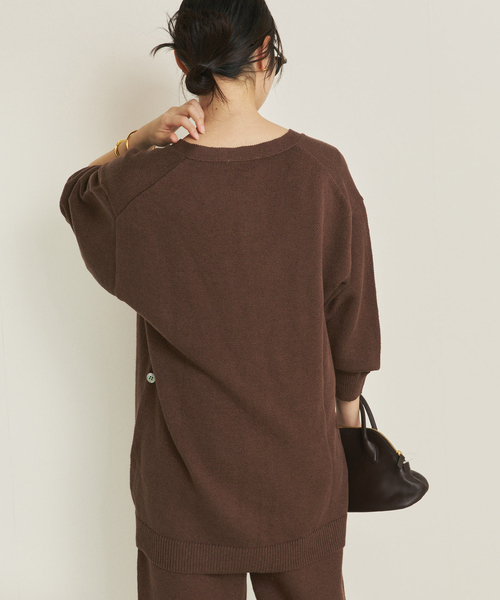 plage(プラージュ)の「organic linen 混 カーディガン(カーディガン/ボレロ・レディース・アイボリー/ブラウン・FREE)」の10枚目の写真