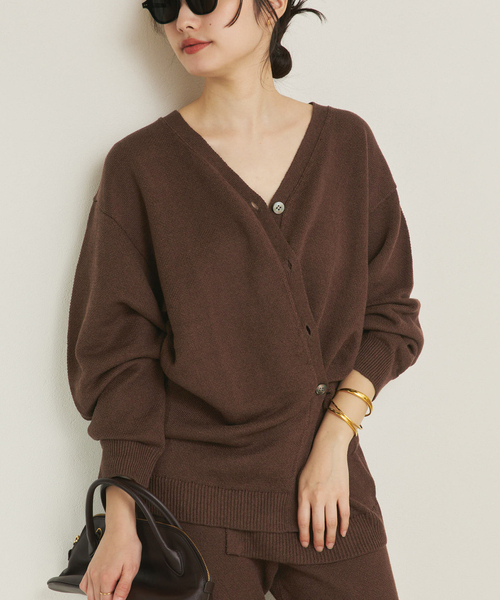 plage(プラージュ)の「organic linen 混 カーディガン(カーディガン/ボレロ・レディース・アイボリー/ブラウン・FREE)」の12枚目の写真