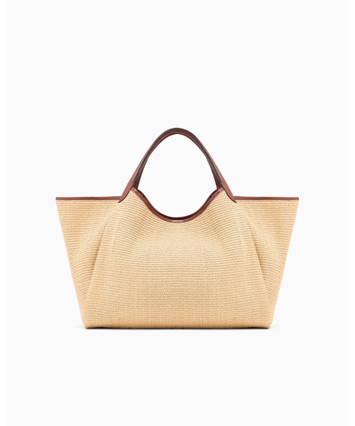 EMPORIO ARMANI（エンポリオアルマーニ）の「【エンポリオ アルマーニ】ラージショッパー ウーブンストロー EAロゴ（トートバッグ・レディース・ナチュラル・FREE）」の4枚目の写真