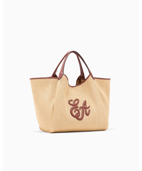 EMPORIO ARMANI（エンポリオアルマーニ）の「【エンポリオ アルマーニ】ラージショッパー ウーブンストロー EAロゴ（トートバッグ・レディース・ナチュラル・FREE）」の3枚目の写真