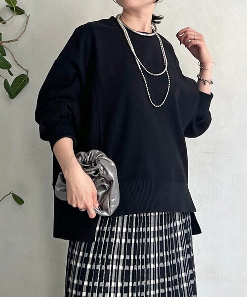 un dix cors（アンディコール）の「起毛ボンディングプルオーバー（Tシャツ/カットソー・レディース・ブラウン/ブラック/グレー・FREE）」の2枚目の写真