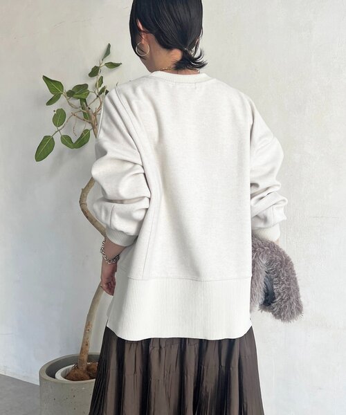 un dix cors（アンディコール）の「起毛ボンディングプルオーバー（Tシャツ/カットソー・レディース・ブラウン/ブラック/グレー・FREE）」の10枚目の写真