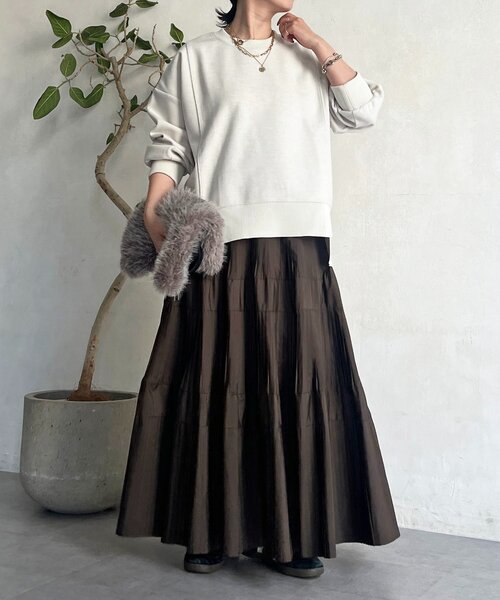 un dix cors（アンディコール）の「起毛ボンディングプルオーバー（Tシャツ/カットソー・レディース・ブラウン/ブラック/グレー・FREE）」の13枚目の写真