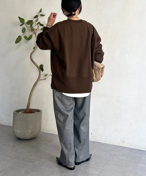 un dix cors（アンディコール）の「起毛ボンディングプルオーバー（Tシャツ/カットソー・レディース・ブラウン/ブラック/グレー・FREE）」の5枚目の写真