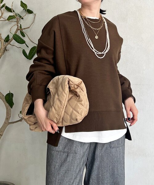 un dix cors（アンディコール）の「起毛ボンディングプルオーバー（Tシャツ/カットソー・レディース・ブラウン/ブラック/グレー・FREE）」の7枚目の写真