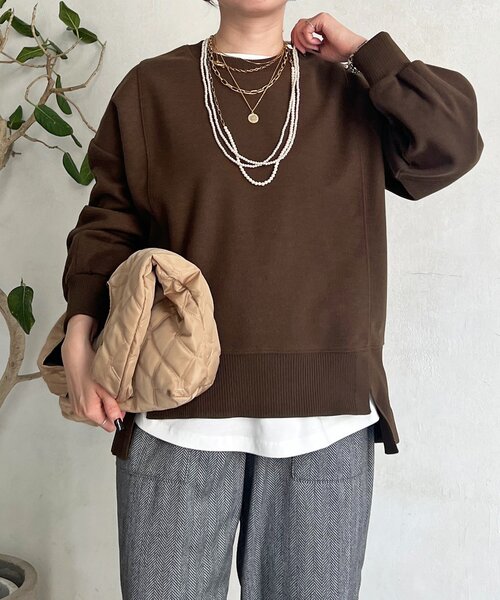 un dix cors（アンディコール）の「起毛ボンディングプルオーバー（Tシャツ/カットソー・レディース・ブラウン/ブラック/グレー・FREE）」の8枚目の写真