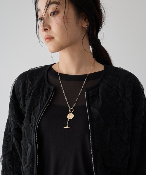 YECCA VECCA（イェッカヴェッカ）の「ふくれジャガードニットブルゾン（ブルゾン・レディース・アイボリー/ブラック・FREE）」の13枚目の写真