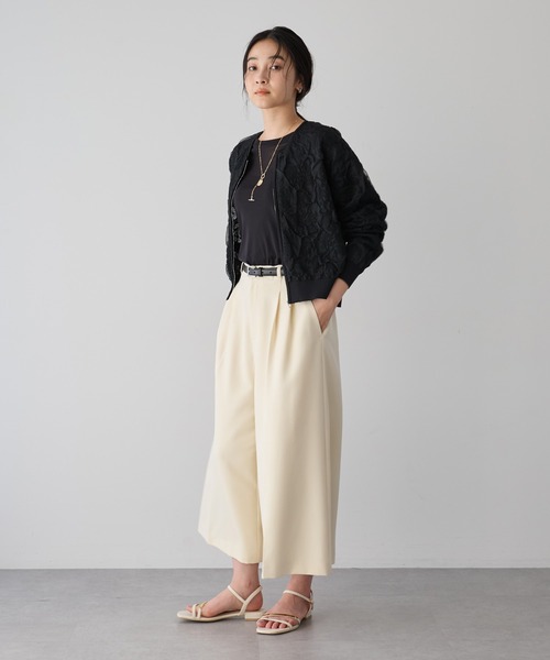 YECCA VECCA（イェッカヴェッカ）の「ふくれジャガードニットブルゾン（ブルゾン・レディース・アイボリー/ブラック・FREE）」の18枚目の写真