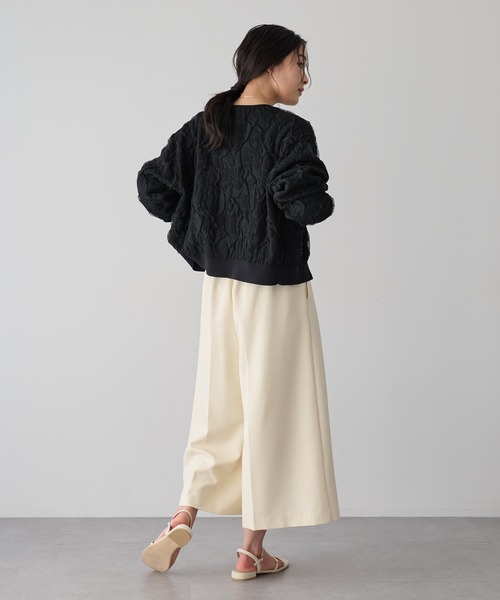 YECCA VECCA（イェッカヴェッカ）の「ふくれジャガードニットブルゾン（ブルゾン・レディース・アイボリー/ブラック・FREE）」の22枚目の写真