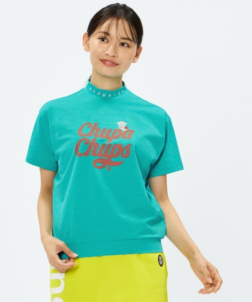 and per se(アンパスィ)の「チュッパチャプス 半袖モックネックシャツ(レディース)(Tシャツ/カットソー・レディース・ブラック/ブルー系その他/ホワイト/レッド・L/LL/M)」の1枚目の写真