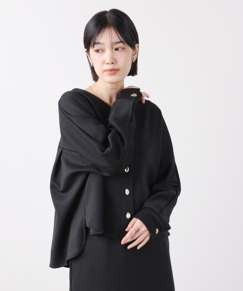 Bou Jeloud（ブージュルード）の「ダンボールカーデプルセットアップ（つなぎ/オールインワン・レディース・ブラック/オフホワイト・FREE）」の6枚目の写真