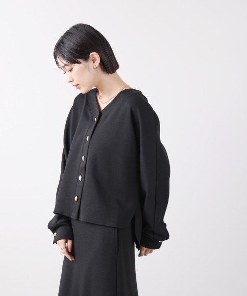 Bou Jeloud（ブージュルード）の「ダンボールカーデプルセットアップ（つなぎ/オールインワン・レディース・ブラック/オフホワイト・FREE）」の10枚目の写真