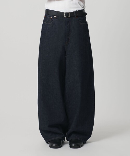 MONKEY TIME(モンキータイム)の「デニム シンチ バックル スーパー バギー パンツ(デニムパンツ・メンズ・ブラック/ネイビー・S/L/M)」の3枚目の写真