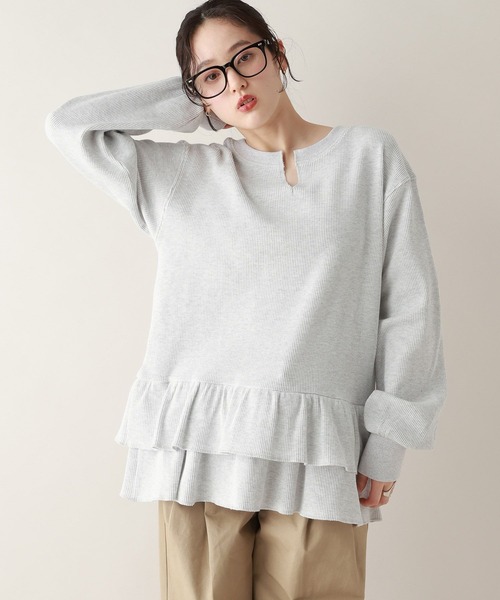 RAGEBLUE（レイジブルー）の「前後2WAY/ワッフルペプラムプルオーバー（スウェット・レディース・ピンク/ネイビー/グレー・FREE）」の22枚目の写真