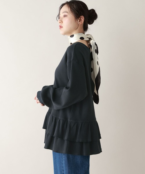 RAGEBLUE（レイジブルー）の「前後2WAY/ワッフルペプラムプルオーバー（スウェット・レディース・ピンク/ネイビー/グレー・FREE）」の15枚目の写真