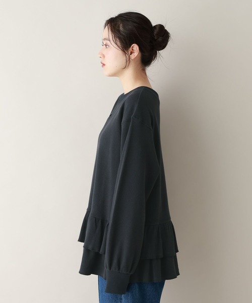 RAGEBLUE（レイジブルー）の「前後2WAY/ワッフルペプラムプルオーバー（スウェット・レディース・ピンク/ネイビー/グレー・FREE）」の17枚目の写真