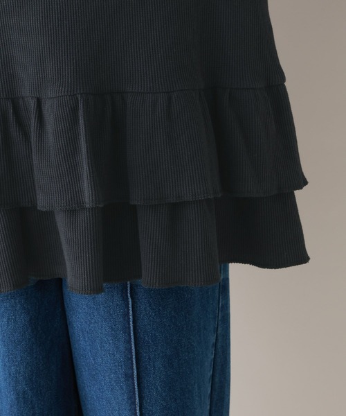 RAGEBLUE（レイジブルー）の「前後2WAY/ワッフルペプラムプルオーバー（スウェット・レディース・ピンク/ネイビー/グレー・FREE）」の5枚目の写真