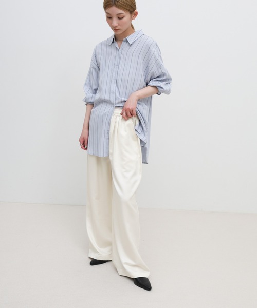 select MOCA(セレクトモカ)の「ウエストギャザーリラックスワイドロングパンツ(その他パンツ・レディース・オフホワイト/チャコールグレー/ライトグレー・FREE)」の15枚目の写真