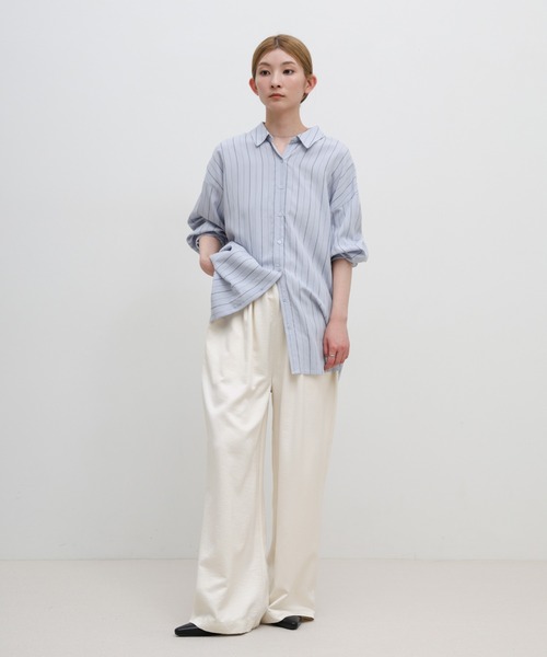 select MOCA(セレクトモカ)の「ウエストギャザーリラックスワイドロングパンツ(その他パンツ・レディース・オフホワイト/チャコールグレー/ライトグレー・FREE)」の4枚目の写真