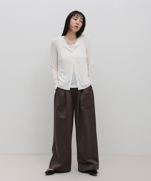 select MOCA(セレクトモカ)の「ウエストギャザーリラックスワイドロングパンツ(その他パンツ・レディース・オフホワイト/チャコールグレー/ライトグレー・FREE)」の5枚目の写真