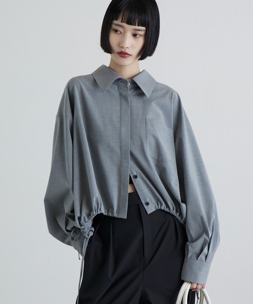 Lui's(ルイス)の「袖バルーンシャツ(シャツ/ブラウス・レディース・グレー/ベージュ/チャコールグレー・FREE)」の4枚目の写真