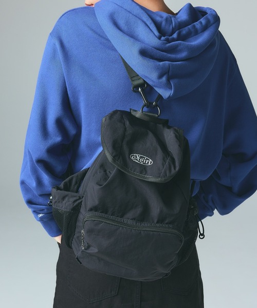 X-girl（エックスガール）の「LIGHTWEIGHT 2WAY MINI DAYPACK（バックパック/リュック・レディース・ライトグレー/ブラック/ブルー・ONE SIZE）」の2枚目の写真