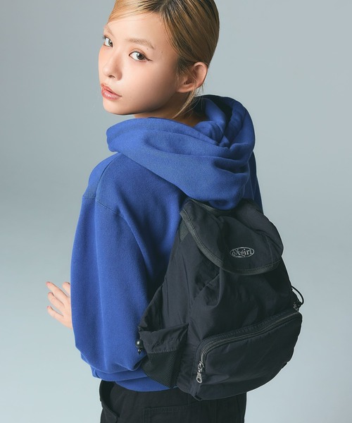 X-girl（エックスガール）の「LIGHTWEIGHT 2WAY MINI DAYPACK（バックパック/リュック・レディース・ライトグレー/ブラック/ブルー・ONE SIZE）」の4枚目の写真