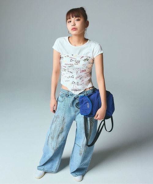 X-girl（エックスガール）の「LIGHTWEIGHT 2WAY MINI DAYPACK（バックパック/リュック・レディース・ライトグレー/ブラック/ブルー・ONE SIZE）」の6枚目の写真