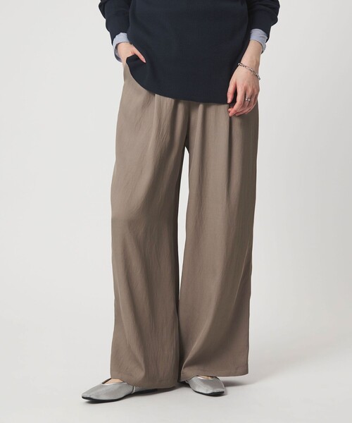 green label relaxing(グリーンレーベルリラクシング)の「【WEB限定】<at ease>ドロスト ワイド パンツ(その他パンツ・レディース・モカ/ブラック・FREE)」の1枚目の写真