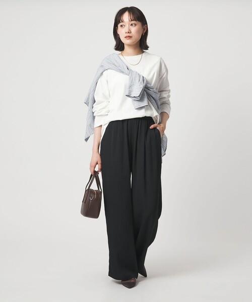 green label relaxing(グリーンレーベルリラクシング)の「【WEB限定】<at ease>ドロスト ワイド パンツ(その他パンツ・レディース・モカ/ブラック・FREE)」の9枚目の写真