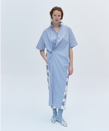 Glyph（グリフ）の「《一部店舗+WEB限定》Glyph Stripe x Flower Print Shirt Dress（ワンピース）」
