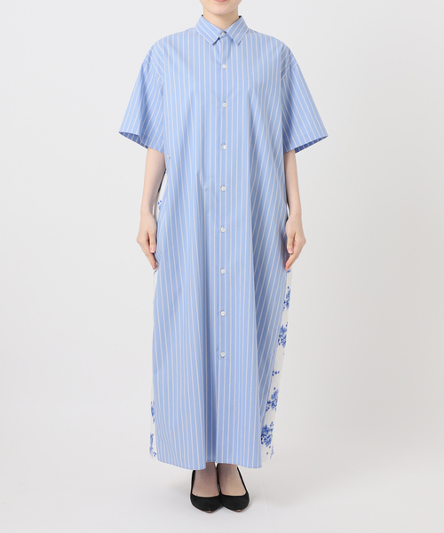 Spick & Span（スピックアンドスパン）の「《一部店舗+WEB限定》Glyph Stripe x Flower Print Shirt Dress（ワンピース・レディース・ホワイト・FREE）」の7枚目の写真