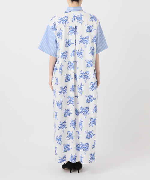 Spick & Span（スピックアンドスパン）の「《一部店舗+WEB限定》Glyph Stripe x Flower Print Shirt Dress（ワンピース・レディース・ホワイト・FREE）」の9枚目の写真