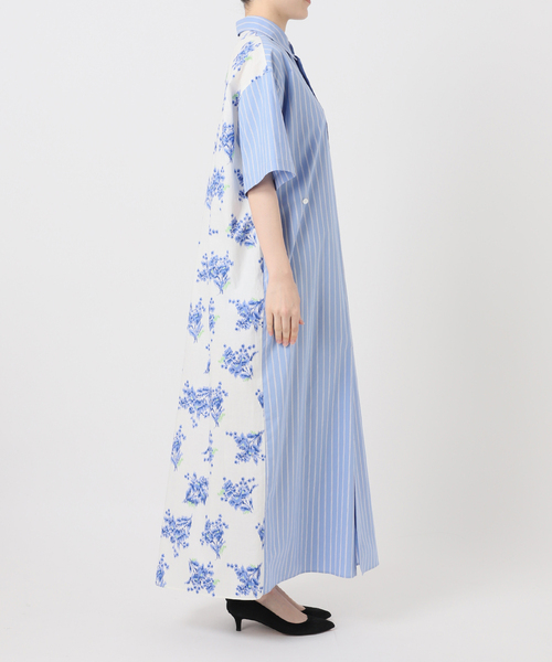 Spick & Span（スピックアンドスパン）の「《一部店舗+WEB限定》Glyph Stripe x Flower Print Shirt Dress（ワンピース・レディース・ホワイト・FREE）」の10枚目の写真