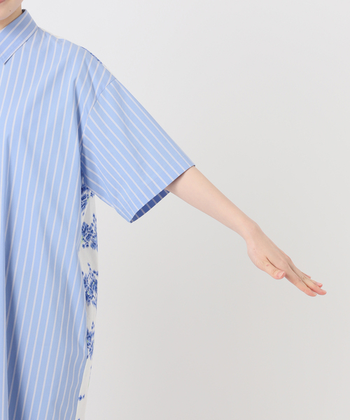 Spick & Span（スピックアンドスパン）の「《一部店舗+WEB限定》Glyph Stripe x Flower Print Shirt Dress（ワンピース・レディース・ホワイト・FREE）」の11枚目の写真